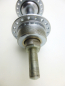 Preview: Hinterrad Nabe Schraubachse 10,1 mit Ölerloch Metallspange 36 loch Stahl verchromt BSA Gewinde 5 fach 6 fach silber Rennrad