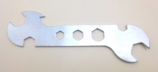 8 Funktionen Flachschlüssel 7 - 15 mm altes Multi tool 80er Jahre Fahrrad Satteltasche Bordwerkzeug