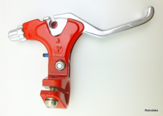 Batavus Fahrrad Bremsgriff 2 Finger Bremshebel links Ø 22,2 mm Alu rot silber