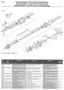 Sachs Super 7 Nabe Typ H 7213 mit Rücktrittbremse