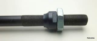 Fahrrad Vorderrad schwarze Achse FG 9,5 Gewindestange 3/8" x 26 Vollachse VR Länge 135mm Konus schwarz Kontermutter Set