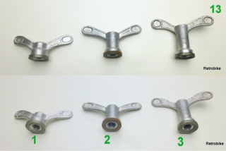 Flügelschraube Flügelmutter FG 9,5 oder 3/8" x 26 Hinterrad Achse verschiedene Hersteller