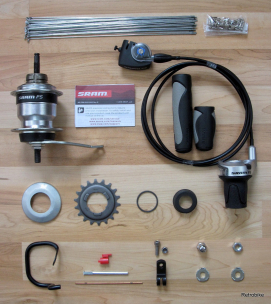 Sram P5 Spectro Getriebenabe + Schaltdrehgriff komplett Set + 17 teiliges Zubehör Set