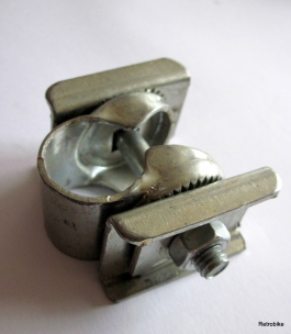 Preview: Saddle clamp for rail galvanized silver rail width approx. 23mm