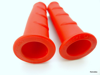 Lenkergriffe mit Griffmulden Stirnseite orange Reflektoren Farbe rot