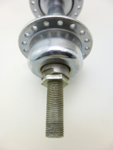 Hinterrad Nabe Schraubachse 10,1 mit Ölerloch Metallspange 36 loch Stahl verchromt BSA Gewinde 5 fach 6 fach silber Rennrad