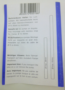 Preview: Rixen Kaul Pump Fix Luftpumpenhalter Luftpumpe Halter Fahrradrahmen 15 bis 45mm Durchmesser