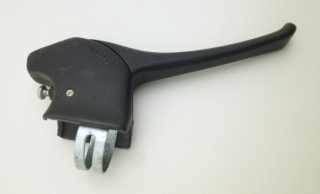 Saccon brake lever with integrated brake cable stop, mounts left or right, black plastic