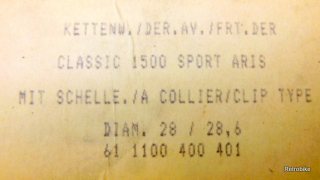 Sachs Huret Classic 1500 Sport Aris Umwerfer 2 fach 28,6mm 1 1/8" Schaltzug von unten 111g 90er Jahre NOS