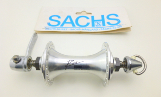 Sachs Maillard Rival 7000 Vorderrad Nabe alu poliert Speiche 36 Loch Schnellspanner quick release Rennrad 80er Jahre NOS