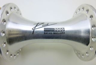 Preview: Sachs Maillard Rival 7000 Vorderrad Nabe alu poliert Speiche 36 Loch Schnellspanner quick release Rennrad 80er Jahre NOS