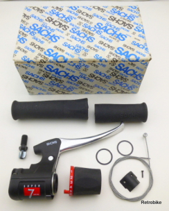 Sachs Super 7 H7213 Nabenschaltung 7 Gang Drehgriffschalter Brems Drehgriff Einheit Festgriffe Set 90er Jahre NOS