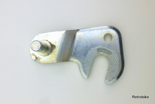 Rear derailleur adapter with bolt for holding derailleur steel frame