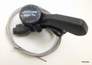 Shimano 200 GS SIS Friction Daumenschalthebel Schaltwerk 7 fach SL M201 schwarz Montage rechts NOS