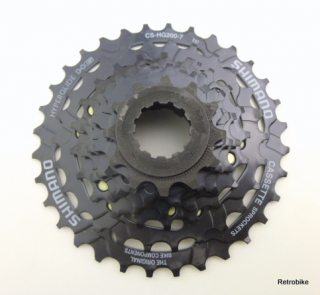 Shimano CS HG 200 Hyperglide freehub body 7 speed 12 to 32T teeth cassette sprocket rear derailleur