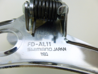 Shimano FD-AL11 down pull 3 fach Schelle Durchmesser 28,6mm 136g silber 80er Jahre MTB Tourenrad
