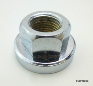 Shimano Flanschmutter Achsmutter Sechskantmutter mit Scheibe M10x1 verchromt Hinterrad NOS