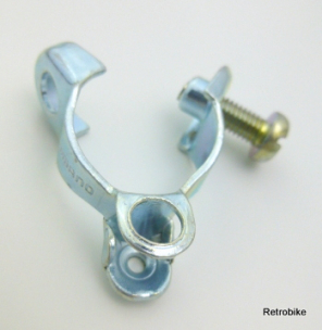 Shimano Gegenhalter Schelle verchromt Kettenstrebe Schaltwerk Zuganschlag Schaltzug Bowdenzug NOS