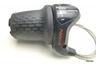 Preview: Shimano Nexus 3 Gang SL-3S42E Revoshift Drehgriff Montage rechts schwarz 3 Gang Getriebenabe NOS