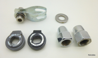 Preview: Shimano Nexus Nabenschaltung Zubehör Ersatzteile Hutmutter 3/8" FG 9,5 Fixierscheibe mit Haltenase schwarz 7R grau 7L