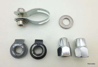 Shimano Nexus Nabenschaltung Zubehör Ersatzteile Hutmutter 3/8" FG 9,5 Fixierscheibe mit Haltenase schwarz 7R grau 7L