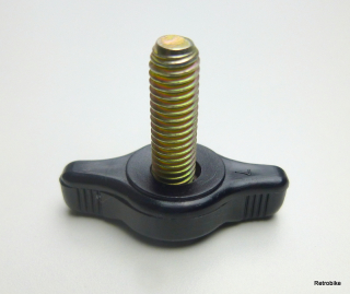 Preview: Shimano Positron Flügelmutter Kunststoff  schwarz mit M5 Sechskantmutter Schalthebel Ersatzteil für 2x5 oder 2x6 NOS