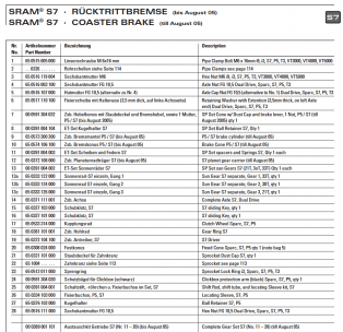 Sram S7 planet gear carrier ( gear hub (until August 05) part no. 65 0372 108 000 NOS