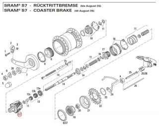 Sram S7 planet gear carrier ( gear hub (until August 05) part no. 65 0372 108 000 NOS