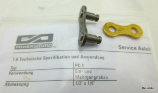 Sram Powerchain PC1 snap-on chain lock 1/2 x 1/8"  1-speed single speed hub gear bicycle spare part