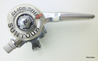 Suntour Click 5 fach Alu Daumenschalthebel Vorbau 22,2mm Rennrad 80er Jahre NOS