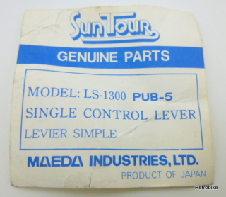 Suntour LS-1300 PUB-5 Power shift Alu Daumenschalthebel 5 fach oder 6 fach Vorbau 22,2mm Rennrad 80er Jahre NOS