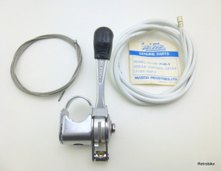 Suntour LS-1300 PUB-5 Power shift Alu Daumenschalthebel 5 fach oder 6 fach Vorbau 22,2mm Rennrad 80er Jahre NOS