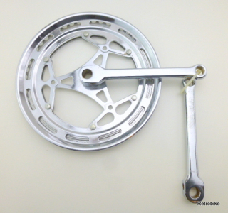 Tretkurbel Stahl Garnitur 2 fach Kompakt 170mm 52 47 Zähne Kettenblattschutz bashguard Keiltretlager Diamant Rennrad