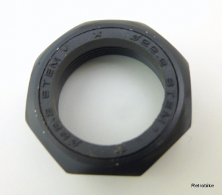 Preview: Vorbau 22,2mm Ziermutter Abschlussmutter Kontermutter 1" Fahrrad Steuersatz Alu schwarz mit Staubschutz Dichtring