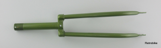 rigid fork  24 inch  bicycle  threaded shaft 1 inch  25.4mm  steel frame  green metallic