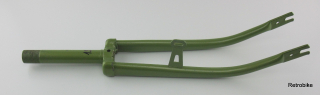 rigid fork 24 inch bicycle threaded shaft 1 inch 25.4mm steel frame green metallic