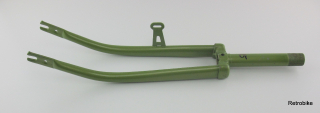 rigid fork  24 inch  bicycle  threaded shaft 1 inch  25.4mm  steel frame  green metallic
