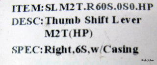 Sunrace Sturmey SL M2T  Daumenschalthebel  6 fach  Shimano Schaltwerk