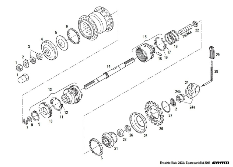 sram t3 hub