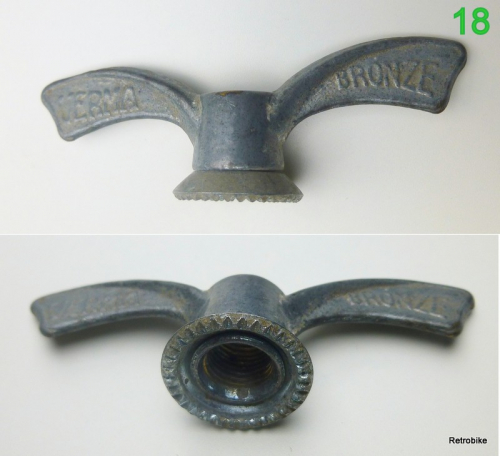 Wing screw wing nut FG 9.5 or 3/8" x 26 rear wheel axle various manufacturers