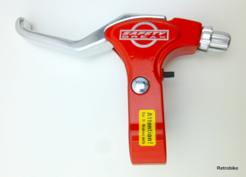 Batavus bicycle brake lever 2 finger brake lever left diameter 22.2 mm aluminum red silver