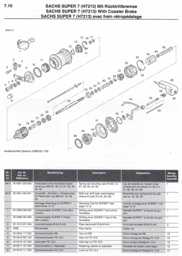 Sachs Super 7 Nabe Typ H 7213 mit Rücktrittbremse