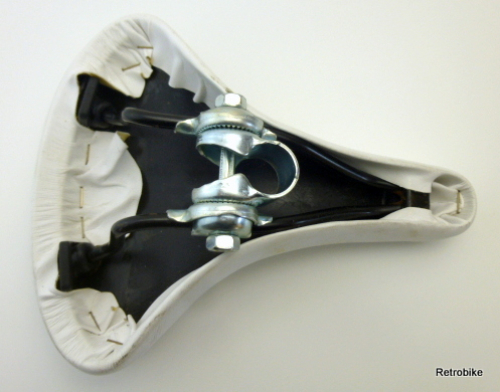 woman bicycle saddle white with saddle clamp