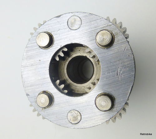 F&S Modell 55 Innerer Antreiber 4 Zapfen 4 Planetenräder Torpedo Dreigang Getriebenabe Nabe 50er Jahre NOS