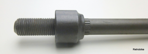 Fahrrad Hinterrad Achse FG 9,5 Gewindestange 3/8" x 26 Vollachse mit Festkonus schwarz HR Länge 146mm