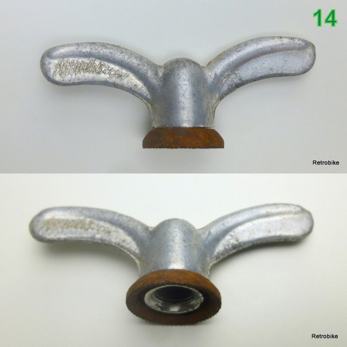 Flügelschraube Flügelmutter FG 9,5 oder 3/8" x 26 Hinterrad Achse verschiedene Hersteller