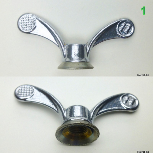 Flügelschraube Flügelmutter FG 9,5 oder 3/8" x 26 Hinterrad Achse verschiedene Hersteller