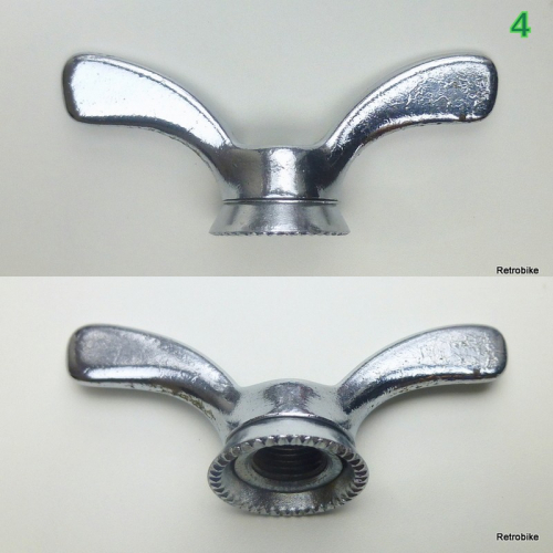 Flügelschraube Flügelmutter FG 9,5 oder 3/8" x 26 Hinterrad Achse verschiedene Hersteller