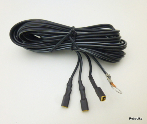 Light cable bicycle dynamo 2 core double cable 2200 mm cable lug ring sleeve black