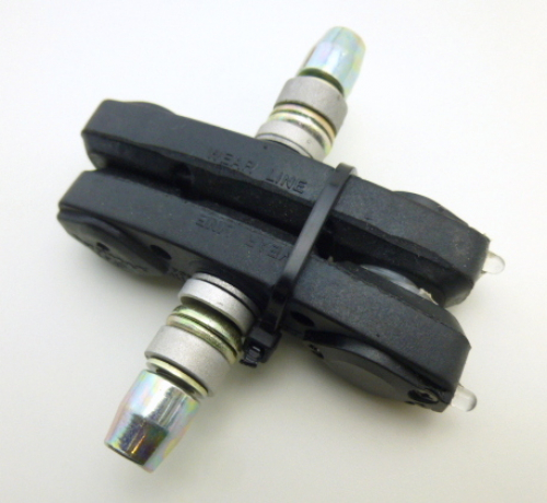 Promax i-Pad brake pad LED Bremslicht rot v-brake Bremsschuhe Bremsbeläge Alu Felgenbremse 70mm mit Gewindebolzen